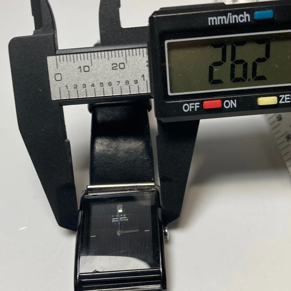 Citizen Eco Drive, parts or restore, untested, black dial, NO BATTERY.